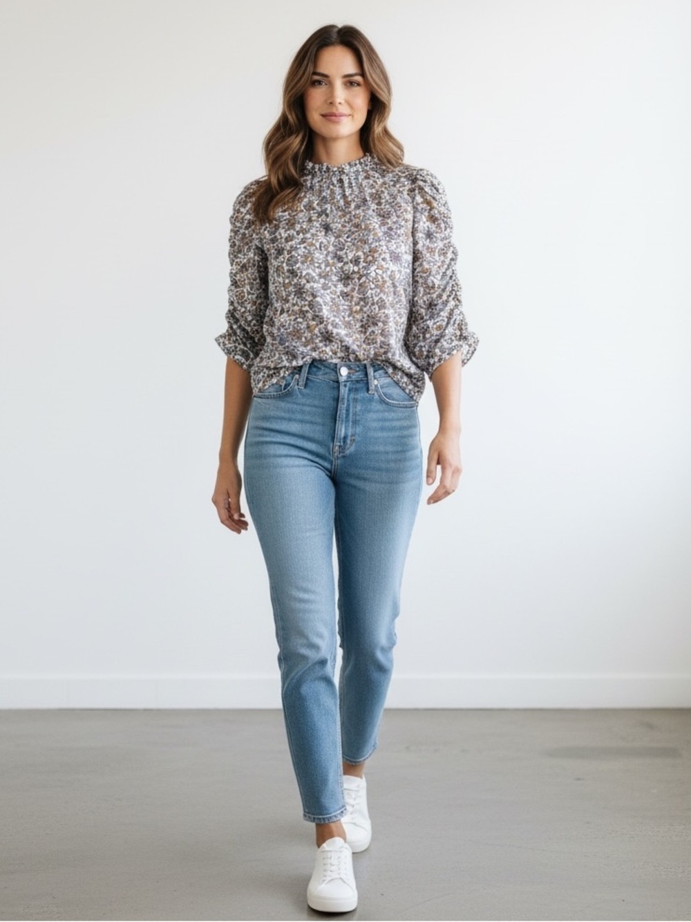 Veronica Beard Natuka Boho Floral Silk Half Sleeve Multicolor Blouse Top Size 6